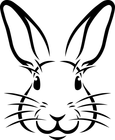 Rabbit Face Coloring Page